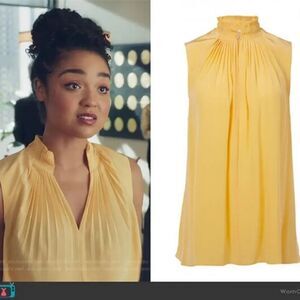 Tibi Arielle Silk Sleeveless Top Apricot Sz 2